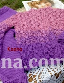 Комплект детской одежды спицами "Косы"