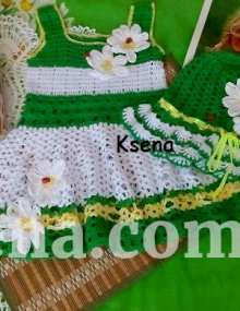 Панамка и платье крючком "Ромашка"