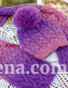 Шапка и шарф "Косичка"