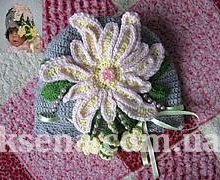 Шапка крючком  "Аманда"