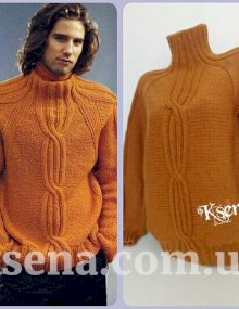 Пуловер спицами "Hot man"