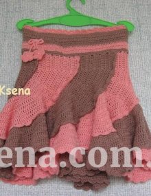 Юбочка крючком клиньями 