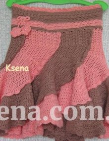 Юбочка крючком клиньями 